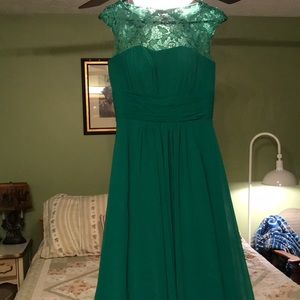 Green custom made prom dress